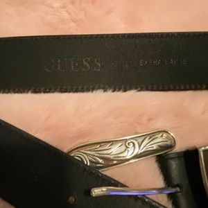 Guess jeans womens western style leather belt
